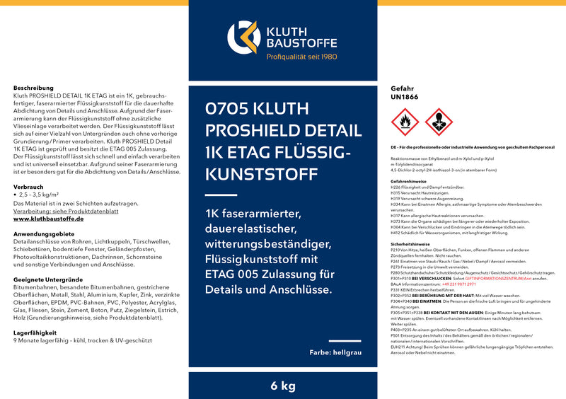 0705 Kluth PROSHIELD DETAIL 1K ETAG Flüssigkunststoff - ab 14,33 € / kg